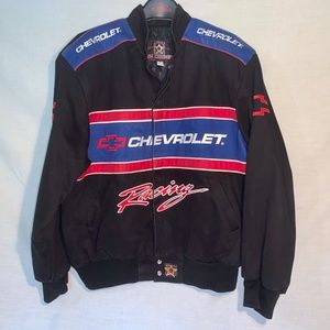 SUPER STUNNING Vintage “CHEVROLET RACING” Embroidered 100% Cotton Bomber Jacket